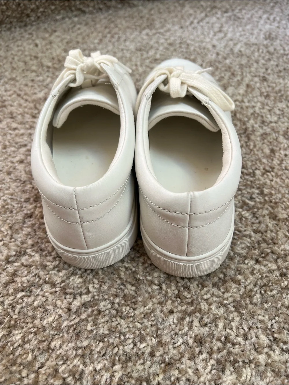 Tory Burch Cream Leather Logo-Detail Sneakers